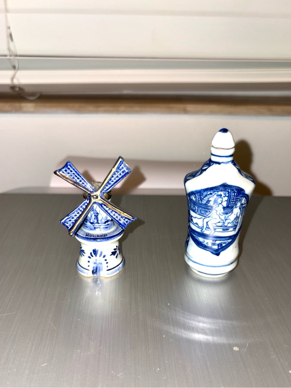 Blue and White Delft-Style Ceramic Windmill Wall Decor